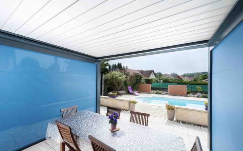 5 Pergola grise bleue stores